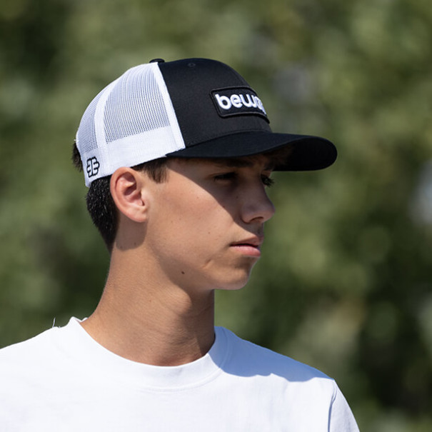 Black and White Retro Trucker Cap