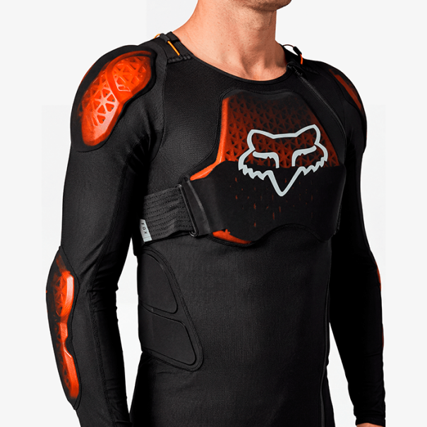 Peto protector Fox negro y naranja